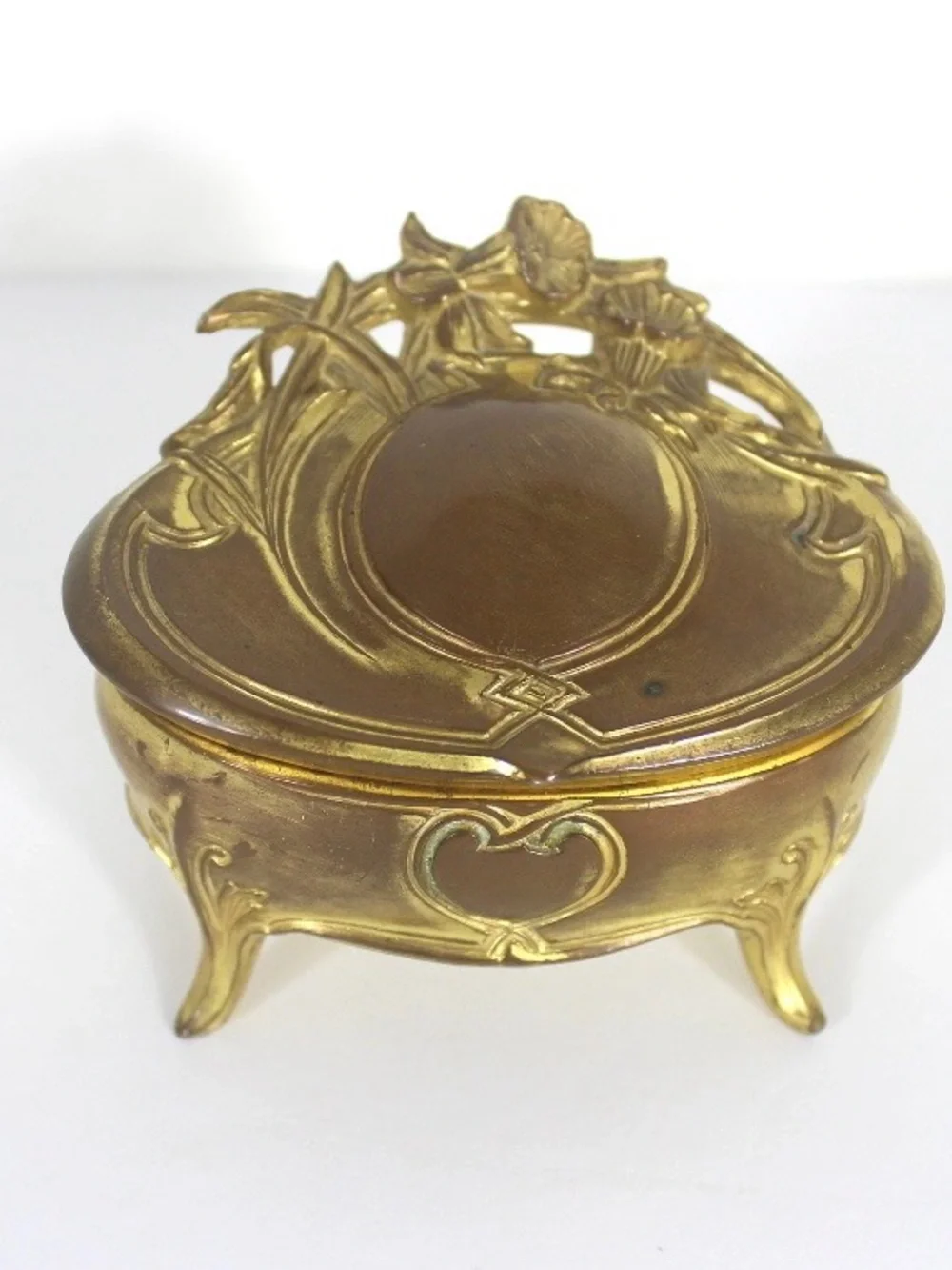Ornate Gold-Tone Decorative Jewelry Box - Vintage